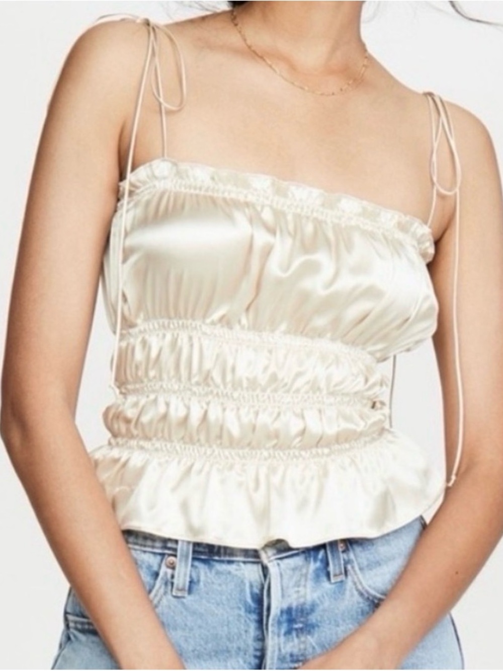 Reformation Satin Viviane Top